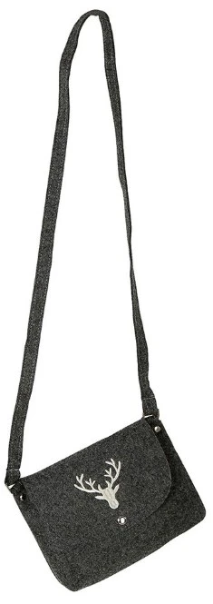 Gilde 41721 Filz Tasche Hirsch Umhängetasche Tragetasche Dunkelgrau