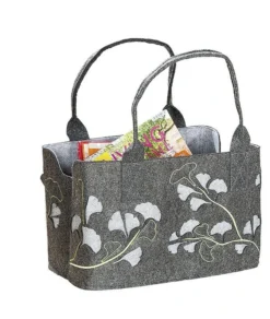 Gilde 41936 Filz Tasche Lotus Laser Tragetasche Einkaufstasche Dunkelgrau