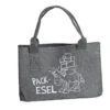 Gilde 42666 Filz Tasche Packesel Tragetasche Einkaufstasche Grau