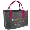 Gilde 43061 Filz Tasche "Schlagworte Freunde" Tragetasche Einkaufstasche Grau