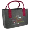 Gilde 43061 Filz Tasche "Schlagworte Ruhe" Tragetasche Einkaufstasche Grau