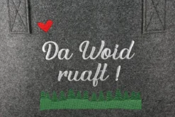 Gilde 43129 Filz Tasche "Da Woid Ruaft" Tragetasche Einkaufstasche Grau -Nicii Plusch Geschaft 43129 3