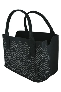 Gilde 44021 Filz Tasche "Graphic Geometrie" Tragetasche Einkaufstasche Dunkelgrau