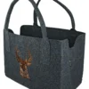 Gilde 44073 Filz Tasche "Hirsch" Tragetasche Einkaufstasche Dunkelgrau