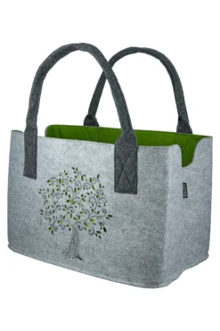 Gilde 44093 Filz Tasche "Baum" Tragetasche Einkaufstasche Hellgrau