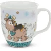 Nici 44151 Tasse Rentier Reny Heart +Pinguin Kaffeetasse 9,5x10cm Winter Glamour