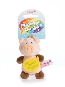Nici 44869 Message To Go Loop 8cm Schwein – Ich Bringe Dir Glück