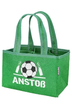 Gilde 44895 Filz Flaschen-Tasche "Anstoß" 6er Tragerl Grün