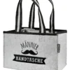 Gilde 44952 Filz Flaschen-Tasche "Männer Handtasche" 6er Tragerl Hellgrau
