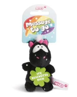 Nici 44981 Message To Go Loop 8cm Einhorn Carbon Flash - ICH BESCHÜTZE DICH