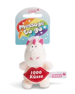 Nici 44984 Message To Go Loop 8cm Einhorn Theodor - 1000 Küsse