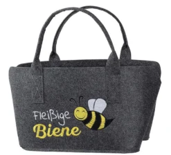 Gilde 45541 Filz Tasche "Fleißige Biene" Tragetasche Einkaufstasche - Schwarz