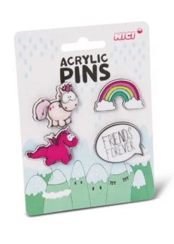 Nici 45702 SET Acryl Pins Einhorn Theodor & Friends Regenbogen Auf Header-Karte -Nicii Plusch Geschaft 45702 02 ZA Frei 1462x2048
