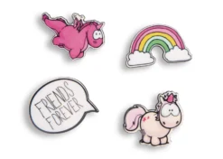 Nici 45702 SET Acryl Pins Einhorn Theodor & Friends Regenbogen Auf Header-Karte -Nicii Plusch Geschaft 45702 05 ZA Frei 2048x1462