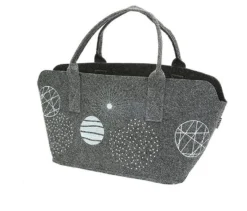 Gilde 45767 Filz Tasche "Universe" Tragetasche Einkaufstasche Dunkelgrau
