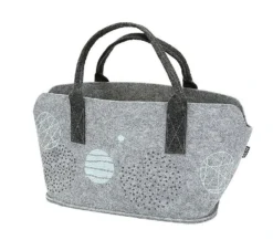 Gilde 45767 Filz Tasche "Universe" Tragetasche Einkaufstasche Hellgrau