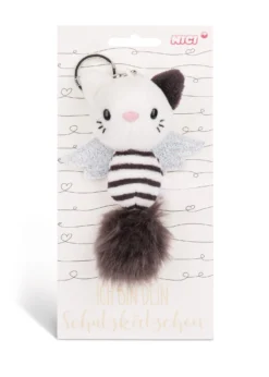 Nici 46040 Schlüsselanhänger Schutzkätzchen Guardian Angels 12cm Schwarz Gestr.