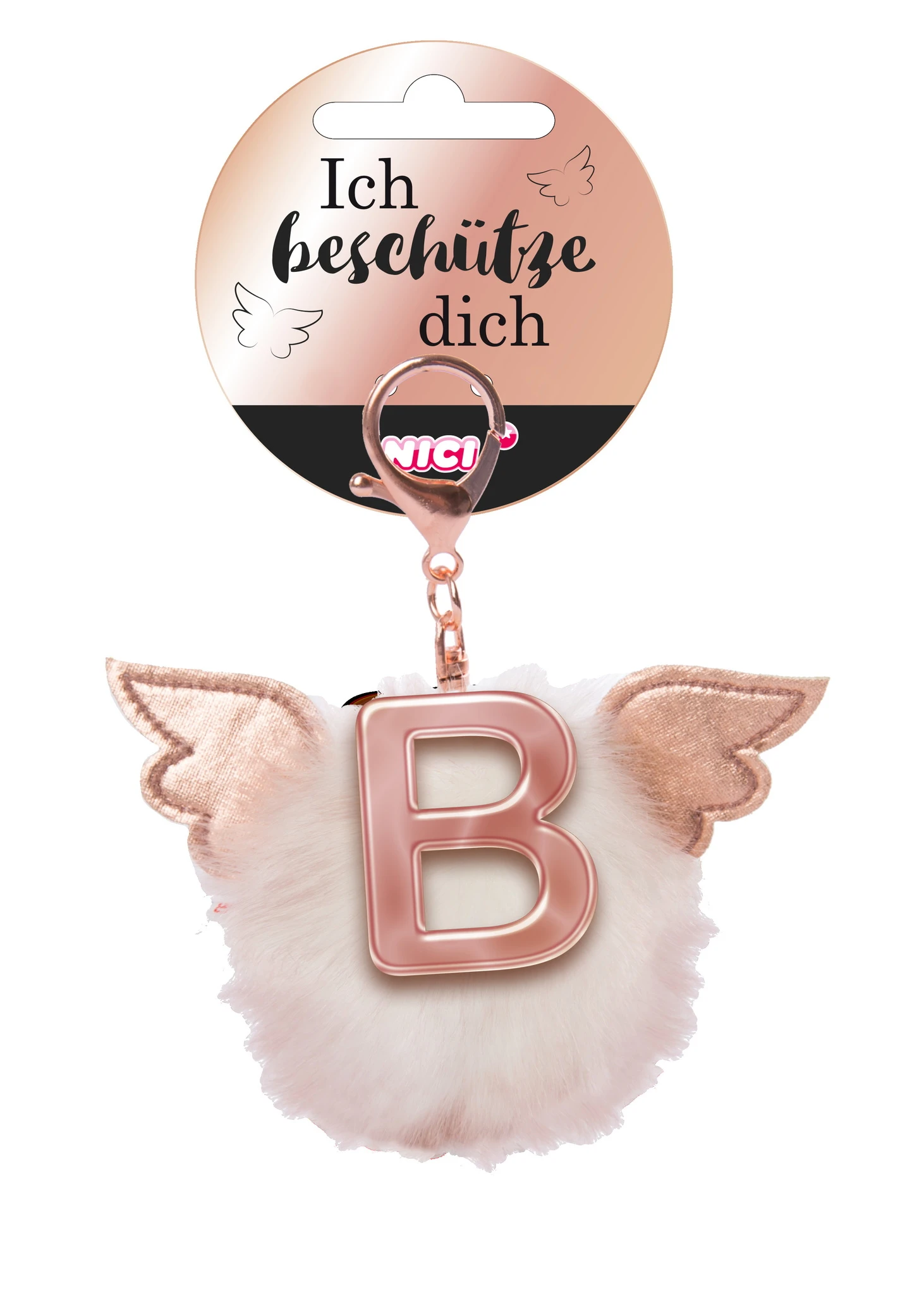 Nici 46971 Taschenanhänger Schutzbommel Mit Flügeln + Pompon Metallbuchstabe B 1 Nici 46971 Taschenanhänger Schutzbommel Mit Flügeln + Pompon Metallbuchstabe B