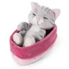 Nici 48086 Sleeping Kitties Schlafende Katze Im Körbchen 12cm Plüsch Grau