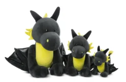 Nici 47994 Drache Dragor Schwarz-gelb 30cm Stehend Plüsch Kuscheltier Dragonia -Nicii Plusch Geschaft 47995 06 47994 47993 Groessenvergleich 2048x1331