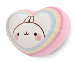 Nici 48228 Kissen Herzförmig Molang Regenbogenherz 40x30cm Stretch-Plüsch Kawaii -Nicii Plusch Geschaft 48228 03 ZA Frei