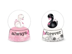 Nici 48282 + 48283 Schüttelkugel Schneekugel SET 2 Schwäne 6,5cm Love Classics