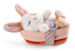 Nici 48707 Sleeping Pets Bunnies Hase Karamell Punkte 12cm Schlafend Im Körbchen