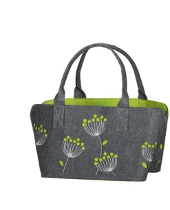 Gilde 48898 Filz Tasche Dillblüte Tragetasche Einkaufstasche Dunkelgrau