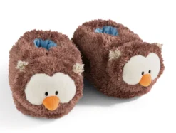 Nici 48935 Hausschuhe Eule Oscar Figürlich Größe 38-41 (L) Plüsch GREEN
