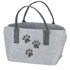 Gilde 49108 Filz Tasche Katzen Pfoten Tragetasche Einkaufstasche Hellgrau