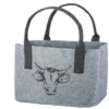 Gilde 49911 Filz Tasche Kuh-Kopf Tragetasche Einkaufstasche Hellgrau
