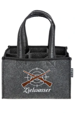 Gilde 49923 Filz Flaschen-Tasche "Zielwasser" 6er Tragerl Grau