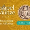 Berk Esoterik ZW-810-G Tempelmünze Schutzsymbol Zum Aufkleben Messing Buddha