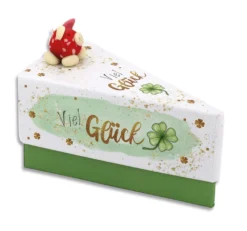 Geschenkschachtel Tortenstück - Glücksschweinchen - Viel Glück 8109