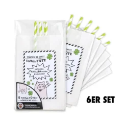 Trendhaus 956064 PARTY Knalltüte "Wünsch Dir Was" 6er-Set Kleeblatt Glück