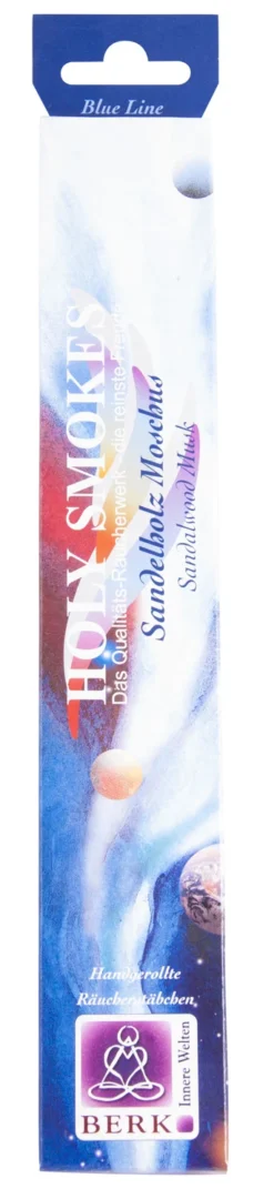 5x Berk HS-24 Blue Line Sandelholz Moschus Handgerollte Räucherstäbchen 50g