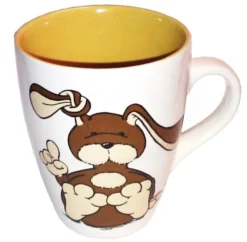 Nici 22037 Tasse Hase Puschel Braun Porzellan Spring Frühling Rabbit 11cm Ø8,5cm -Nicii Plusch Geschaft N22037 bearbeitet