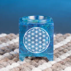 Berk ST-172 Aromalampe Duftlampe Blume Des Lebens Speckstein Blau 10x7,5cm