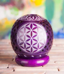 Berk ST-330 Kugelteelicht Lila Blume Des Lebens Lebensblume Speckstein