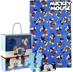 Cerda Disney Mickey Mouse Maus Geschenkset Fleecedecke (100x150), Socken, Schlafmaske